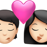 Поцілунок: Людина, Жінка, Світлий Тон Шкіри для Apple iOS 18.4