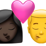 Поцелуй - Женщина: Темный тон кожи, Мужчина: Без тона кожи для Apple iOS 18.4