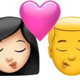 Поцілунок-жінка: світлий тон шкіри, чоловік: без тону шкіри для Apple iOS 18.4