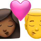 Поцілунок-Жінка: Середньо-Темний Тон Шкіри, Чоловік: Без Тону Шкіри для Apple iOS 18.4