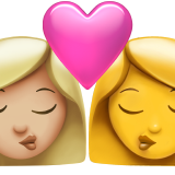 Поцілунок-жінка: середньо-світлий тон шкіри, жінка: без тону шкіри для Apple iOS 18.4