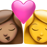 Поцілунок-жінка: середній тон шкіри, жінка: без тону шкіри для Apple iOS 18.4