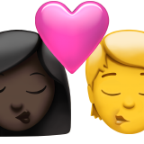 Поцелуй: Женщина, Человек, Темный Тон Кожи, Без Тона Кожи для Apple iOS 18.4