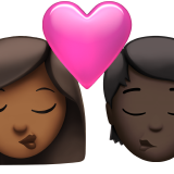 Поцелуй: Женщина, Человек, Средне-темный тон кожи, Темный тон кожи для Apple iOS 18.4