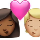 Kiss: Mulher, Pessoa, Tom de Pele Médio-escuro, Tom de Pele Médio-claro para Apple iOS 18.4