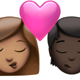 Kiss: Mulher, Pessoa, Tom de Pele Claro, Tom de Pele Escuro para Apple iOS 18.4