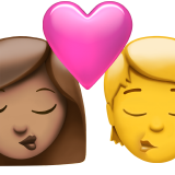Поцілунок: жінка, людина, середній тон шкіри, без тону шкіри для Apple iOS 18.4