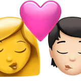 Поцілунок: жінка, людина, без тону шкіри, світлий тон шкіри для Apple iOS 18.4