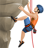 Мужчина взбирается по скале: очень светлый тон кожи для Apple iOS 18.4