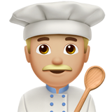 Чоловік-кухар: світлий тон шкіри для Apple iOS 18.4