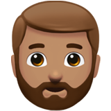 Бородатий чоловік: середній тон шкіри для Apple iOS 18.4