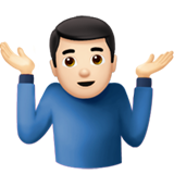 Мужчина пожимает плечами: очень светлый тон кожи для Apple iOS 18.4