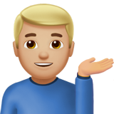 Мужчина тянет руку: светлый тон кожи для Apple iOS 18.4