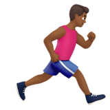 Мужчина бежит вправо: средне-темный тон кожи для Apple iOS 18.4