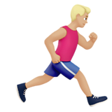 Чоловік біжить вправо: середньо-світлий тон шкіри для Apple iOS 18.4