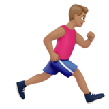 Мужчина бежит вправо: средний тон кожи для Apple iOS 18.4