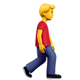 Человек, идущий лицом направо для Apple iOS 18.4