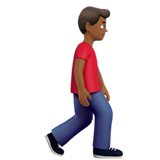 Мужчина идет вправо: средне-темный тон кожи для Apple iOS 18.4