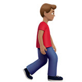 <p>Чоловік, що йде: середній тон шкіри, повернений вправо</p> для Apple iOS 18.4