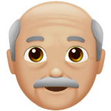 Літній чоловік: світлий тон шкіри для Apple iOS 18.4