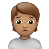 Нахмурившийся человек: средний тон кожи для Apple iOS 18.4