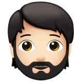 Бородатий чоловік: Дуже світлий тон шкіри для Apple iOS 18.4