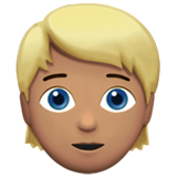 Людина зі світлим волоссям: середній тон шкіри для Apple iOS 18.4