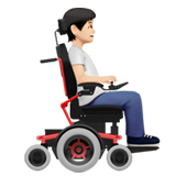 Людина в моторизованому інвалідному візку, дивлячись праворуч: світлий тон шкіри для Apple iOS 18.4