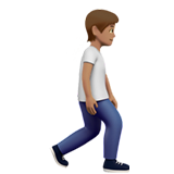 Человек, идущий лицом вправо: средний тон кожи для Apple iOS 18.4