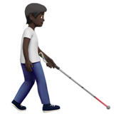 <p>Особa з білою палицею: Темношкірий, що дивиться праворуч</p> для Apple iOS 18.4