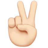 Жест V: очень светлый тон кожи для Apple iOS 18.4