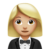 Женщина в смокинге: светлый тон кожи для Apple iOS 18.4