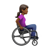 Жінка в ручному інвалідному візку дивиться праворуч: середньо-темний тон шкіри для Apple iOS 18.4