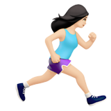 Женщина бежит вправо: светлый тон кожи для Apple iOS 18.4