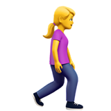 Женщина, идущая лицом направо для Apple iOS 18.4