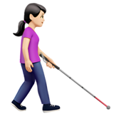 <div>Жінка з білою тростиною: світла шкіра, повернена вправо</div> для Apple iOS 18.4