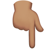 Menunjuk ke bawah: warna kulit sedang untuk Apple iOS 26.4