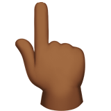 Menunjuk ke atas (dibalik): warna kulit gelap-sedang untuk Apple iOS 26.4