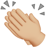 Mãos Aplaudindo: Pele Morena Clara para Apple iOS 26.4