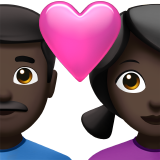Couple With Heart - Man: Dark Skin Tone, Woman: Dark Skin Tone for Apple iOS 26.4