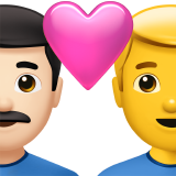 Casal com coração - Homem: Tom de pele claro, Homem: Sem tom de pele para Apple iOS 26.4