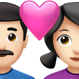 Casal com coração - Homem: Tom de pele claro, Mulher: Tom de pele claro para Apple iOS 26.4