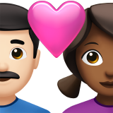 Couple avec cœur – Homme : teint clair, femme : teint moyen-foncé pour Apple iOS 26.4