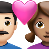 Couple avec coeur - Homme : peau claire, femme : peau moyenne pour Apple iOS 26.4