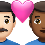 Couple with Heart: Man, Man, Light Skin Tone, Medium-Dark Skin Tone for Apple iOS 26.4