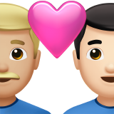 Couple with Heart: Man, Man, Medium-Light Skin Tone, Light Skin Tone for Apple iOS 26.4