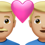 Cặp đôi với trái tim: đàn ông, đàn ông, màu da sáng trung bình cho Apple iOS 26.4