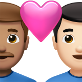 Stel met hart: man, man, getinte huidskleur, lichte huidskleur voor Apple iOS 26.4