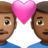 Couple with Heart: Man, Man, Medium Skin Tone, Medium-Dark Skin Tone for Apple iOS 26.4