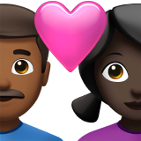 Casal com coração - Homem: Tom de pele médio-escuro, Mulher: Tom de pele escuro para Apple iOS 26.4